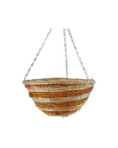 Yellow Rattan & Grass Round Baskets - 35cm / 14"