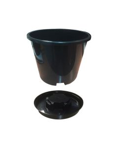 Bronte Maxipot Plant Pot & Saucer - Black - 15L