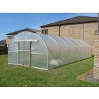 Polytunnel with Foundation Tubes for Soil