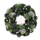 Green and Silver Glitter Wreath - 30cm