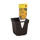 Square Injection Moulded Pots - Black - 13 x 13 x 13cm