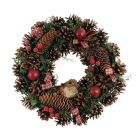 Tartan Bows Fruit and Bird Wreath - 36cm
