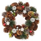 Woodland Wooden Silver Stars with Fruit Wreath - 30cm